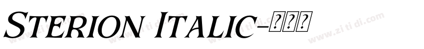 Sterion Italic字体转换 Sterion Italic字体转换
